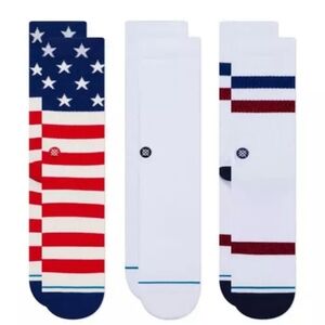 Stance Americana 3 Pack Crew Socks Mens 3 Pack Size L